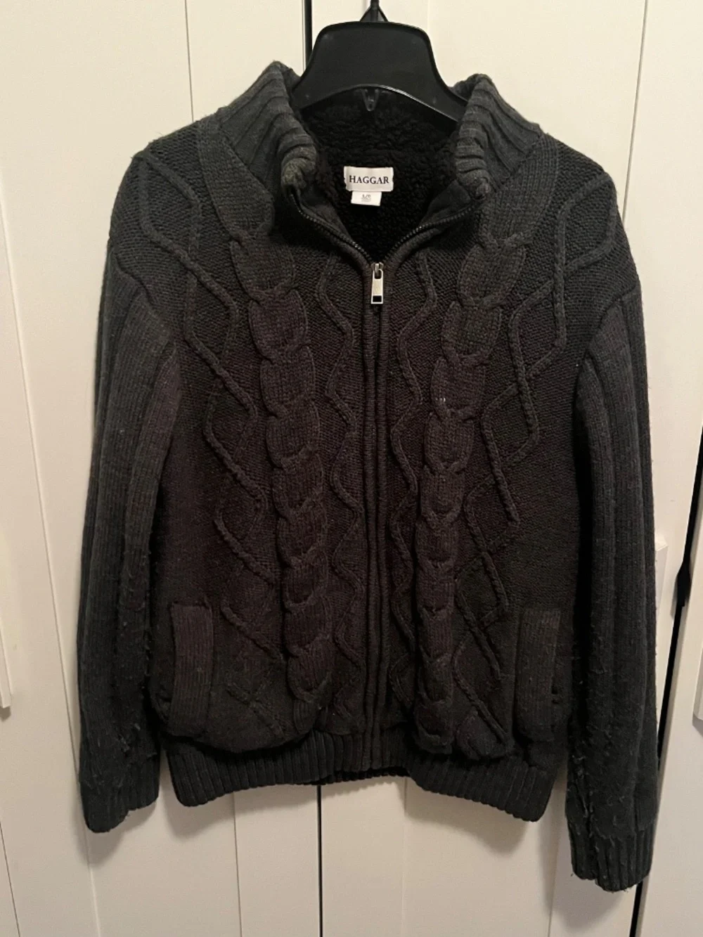 zip up gray sweater, large
